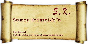 Sturcz Krisztián névjegykártya