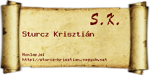Sturcz Krisztián névjegykártya